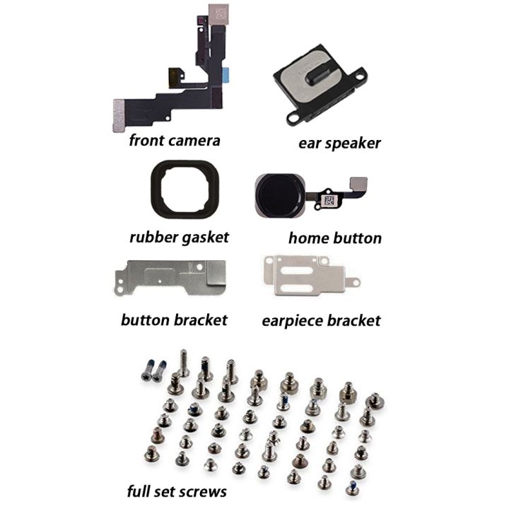 ชิ้นส่วน-lcd-ครบชุดสําหรับ-iphone-6-6p-6s-plus-กล้องด้านหน้าปุ่มโฮมปุ่ม-flex-cable-หูฟังพร้อมขายึดสกรูครบชุด