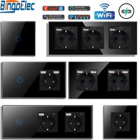 ♕∋ Bingoelec Tuya Smart Touch Switches Plus EU Wall USB Socket Type-c 2way Stair Switch Smart Life Google Alexa App Control