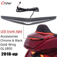 Chrome dan Hitam Baru Motosikal Belakang Batang สัญญาณไฟเลี้ยว LED Brek Light สำหรับฮอนด้า Goldwing GL1800ทัวร์ปีกทองถุงลมนิรภัย DCT 2020