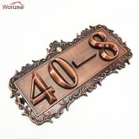 【LZ】☬✇﹍  185mm ABS Plastic Imitation Metal Bronze House Number Custom Sign Door Number Sticker For Hotel Apartment Door Number Stickers