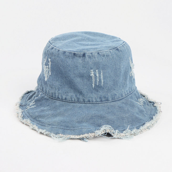 หมวกชาวประมงผ้ายีนส์กอโรสฮิปฮอปหมวกทรงถังแฟชั่นของผู้หญิงหมวกขอทานกลางแจ้งหมวกบ๊อบ-unisex-แฟชั่น