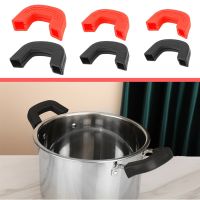 Silicone Anti Scald Pot Handle Protectors Non Slip Pot Clip Sleeves Heat Resistant Oven Gloves Kitchen Gadgets