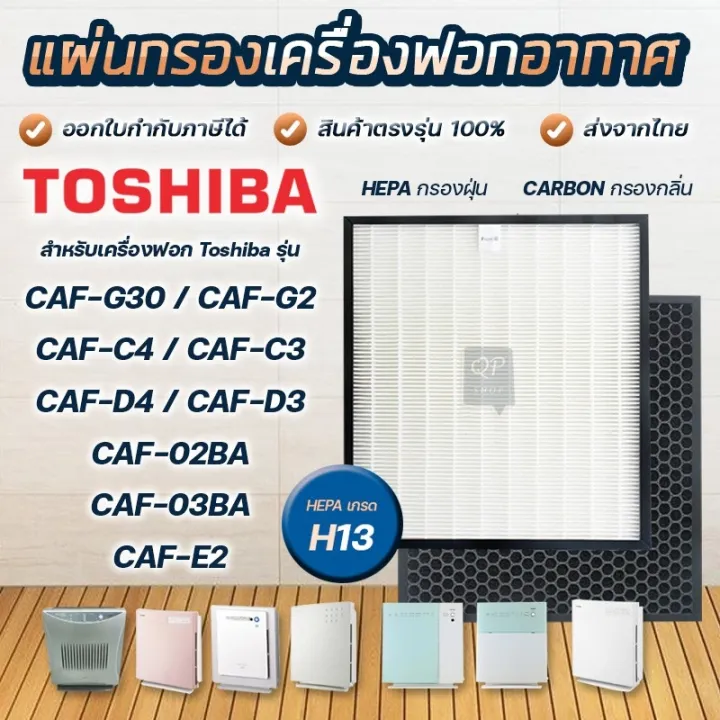 ♛ แผ่นกรองอากาศ Toshiba Caf E2a สำหรับ รุ่น Caf G30a Caf G2a Caf G3a