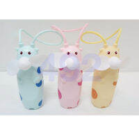 พัดลมลายสัตว์ พกพา สะดวก คล้องมือ ลมแรง เย็นสบาย สายDC+USB คละสี