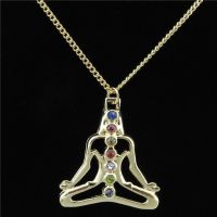 ZZOOI Trendy Colorful  Yoga Chakra Buddha Pendant Chain Necklaces Collar Party Gift  Necklaces Accessories Bulk