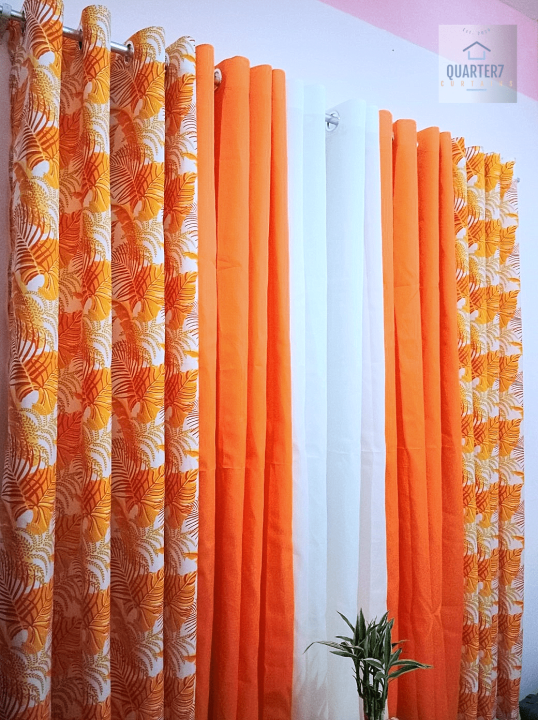 Quarter7 Curtains - Geena - Krizalyn - Orange - SOLD PER PIECE | Lazada PH