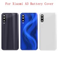 ฝาหลังปลอกหุ้มช่องหลังฝาเคสแบตเตอรี่เหมาะสำหรับ Xiaomi Mi A3ฝาหลังปิดโทรศัพท์เลนส์ที่จับกล้องรูปตัวยูพร้อมโลโก้