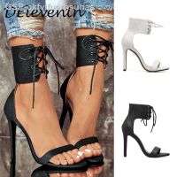 ✴│☃Sapatos Feminos Com Renda De Salto Em PU Redondo Sandálias Finas Melhor Visual Rua Vere Outono 115ซม. 2023