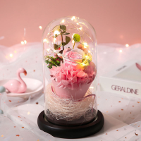 Seangel LED Rose Night Light วันวาเลนไทน์ของขวัญสร้างสรรค์ Eternal Rose เอกวาดอร์ Rose Immortal ดอกไม้ Forever Love งานแต่งงาน Decor Lover กุหลาบของขวัญคริสต์มาสของขวัญ成人拼图