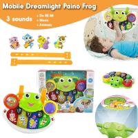 Mobile Piano Frog 3in1 โมบาย เปียโนกบ Dreamlight โปรเจคเตอร์ สัตว์น้อยหรรษา เสียงร้องสัตว์ เปียโน เพลงดนตรีแสนสนุก พร้อมสายคล้องติดข้างเตียง รถเข็น