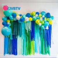 IJVBTV งานทำมือ ฉากหลังสำหรับถ่ายภาพ ปาร์ตี้วันเกิดปาร์ตี้ ตกแต่งสถานที่ สำหรับงานแต่งงาน พวงมาลัยกระดาษ โอริกามิ สตรีมเมอร์ กระดาษเครป