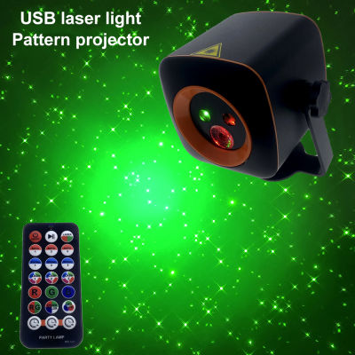 แสงเลเซอร์โปรเจคเตอร์เสียงเปิดใช้งาน RGB Led ฟังก์ชั่นเวลาโปรเจคเตอร์ที่มีการควบคุมระยะไกล Usb Power Projector โคมไฟเวทีแสง