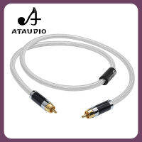 ATAUDIO Hifi สายสายภาพและเสียง Rca ดิจิตัลซึ่งมีแกนร่วม Hi-End ทองแดงและสีเงินสายซับวูฟเฟอร์ออดิโอ RCA ถึง RCA ตัวผู้