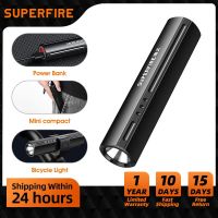 SUPERFIRE Ultra Bright LED Flashlight Lamp USB C Waterproof Torch Torch 5 Modes Bicycle Flash Light Lantern Bicycle Accessories