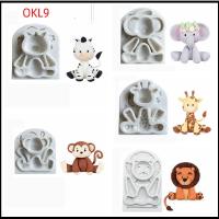 OKL9 Sugarcraft ค่ะ แม่พิมพ์คัพเค้ก ลิงยีราฟช้างม้าลาย สัตว์สัตว์สัตว์ แม่พิมพ์เค้กน้ำตาล ใช้ซ้ำได้ ซิลิโคนทำจากซิลิโคน เครื่องมืออบขนม ฮาโลวีน