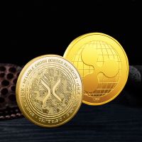 【CC】✓♘ஐ  Coin XRP Gold Plated Crypto with Plastic Commemorative Collection Souvenir