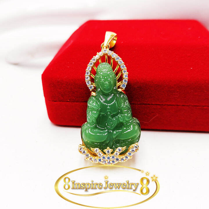 inspire-jewelry-จี้พลอยล้อมเพชร-ไซด์-7x5cm-งานฝังแบบร้านพลอย-ร้านเพชร-งานจิวเวลลี่-สวยงาม-ปราณีต-พร้อมกล่องกำมะหยี่สวยหรู