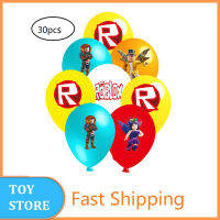 Fastshipping 30Pcs Robloxs Themeลูกโป่งยาง6สีชุดตกแต่งVirtual World Ballonป้ายเทศกาลอุปกรณ์ตกแต่งเด็กของเล่นของขวัญBaby Shower Birthday Partyตกแต่ง