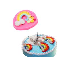 Gadgets  Rainbow with cloud and stars Silicone Rubber Flexible Food Safe Mold  fondant  gum paste  candy  chocolateMold Bread  Cake Cookie Accessories