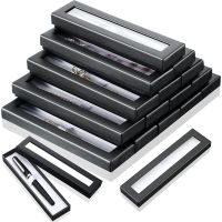 16 PCS Empty Pen Gift Box Cardboard Case Black with Clear Window for Jewelry Pencil Ballpoint Fountain Pen Display