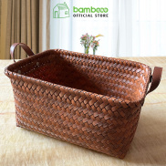 COLLECT VOUCHER 10% OFF -Bambooo eco hand knitted basket storage bag for