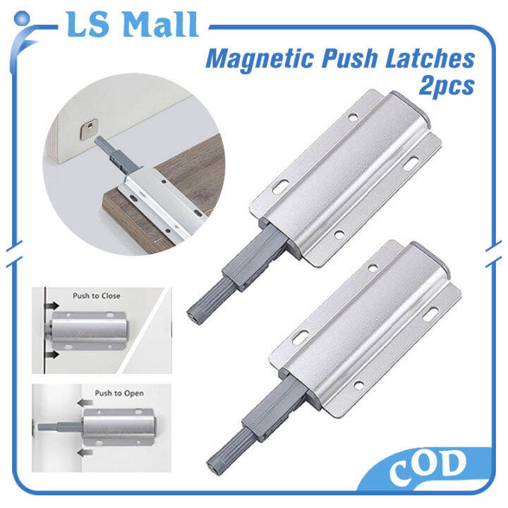 2PCS Aluminum Push to Open Catches Door Latch Invisible