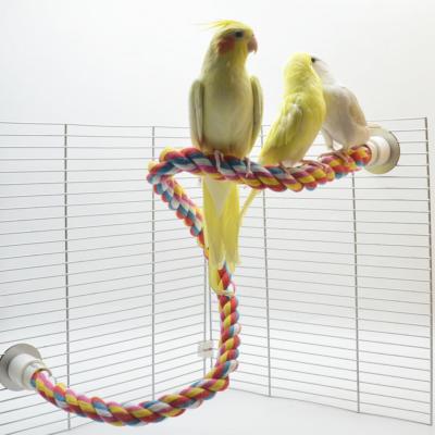 เชือกของเล่นลับคมฟันสัตว์เลี้ยงนกผ้าคอตตอนหลากสีสำหรับของเล่นนกสัตว์เลี้ยงของเล่นสำหรับกรงนกชุดเครื่องมือ Cockatiel Parrot ทนทาน