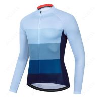 ZZOOI Mens Cycling Long Jersey Autumn Clothing Cycling Jersey White Bike Long Sleeves Team Bicycle Clothes Mallot Ciclismo Hombre