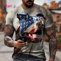 Unisex Cute Bulldog 3D Printed T-shirt Pitbull Dog Short Sleeve Tops Tee