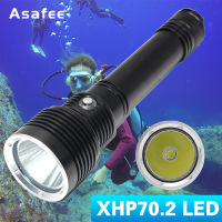 Asafee XHP70.2 ไฟฉาย LED 3500LM 18650 แบตเตอรี่ 26650 40 เมตร สําหรับดําน้ํา