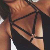 Europe and the United States sexy fashion street fashion fashion fashion clothing chain elastic bandage womens chest belt