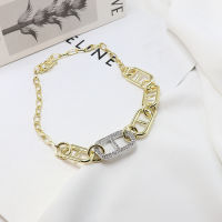 TIMEONLY Hyperbole Chunky Cuban Chain Choker Necklaces for Women Sparkly Rhinestones Hollow Necklace Hip Hop Street Jewellery