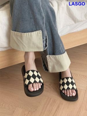 รองเท้าแตะพื้นนุ่มกันลื่นสำหรับใส่ในบ้านรองเท้าแตะรองเท้าแฟชั่นสตรีนุ่มตัดกันสำหรับใส่ในบ้าน