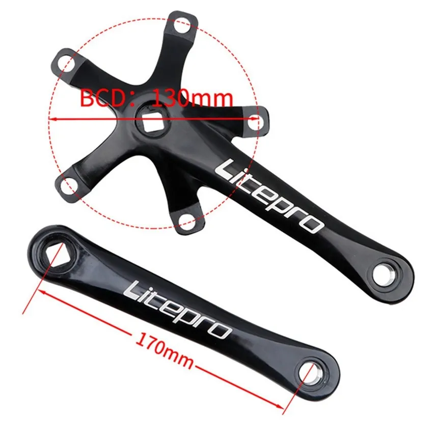 Litepro Folding Bike Crankset 130BCD 50T 52T 54T 56T 58T Bicycle