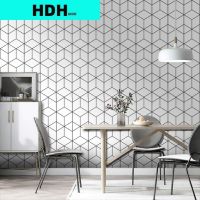 [hot]10M Black and White Wallpaper Geometric Wallpaper Peel and Stick Modern Stripe Hexagon Removable Self Adhesive Wall Paper