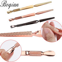 BQAN 1pc Double Head Stainless Steel Cuticle Pusher Spoon Pedicure Care Nail Tool With 2 Size head Dead Skin Remover Fingernails