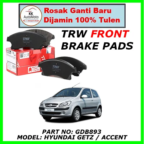 Hub promotion of course Hyundai Getz / Accent TRW Front Brake Pads ( GDB893 ) | Lazada