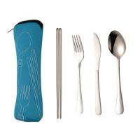 Travel Camping ชุดช้อนส้อมแบบพกพา Travel Utensils ชุด Case Reusable Travel Flatware ชุดสำหรับโรงเรียนสำนักงาน Camping Picnic