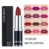 HANDAIYANเซ็กซี่กำมะหยี่ลิปสติกเนื้อแมทแต่งหน้า12สีNudeคงทนPigment Lips Stickลิปสติกกันน้ำ