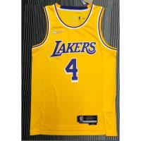 เสื้อคุณภาพสูง 【JAN】 hot pressed 2022 NBA jersey Los Angeles Lakers 4 Rondo 75th new sponsor yellow basketball jerseys