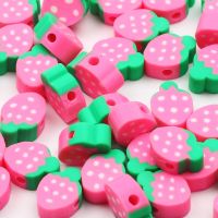 Strawberry Beads Polymer Clay Beads Handmade Spacer Polymer Clay Beads For Jewelry Making Crafts DIY Bracelet 20/50/100Pcs DIY accessories and others