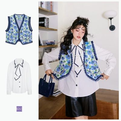 [สินค้าลิขสิทธิ์แท้] IRIS BOUTIQUE IS2331001-IV2331000 Water flower shirt/vest เสื้อผ้าผู้หญิง เสื้อเชิ้ต กั๊ก