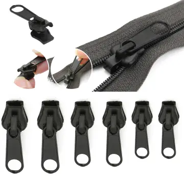 10 Pieces Zipper Pull Replacement Zipper Repair Kit Zipper Slider Pull Tab  Universal Zipper Fixer Metal Zipper Head (Black)