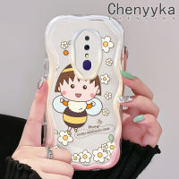 เคส Chenyyka สำหรับ OPPO F11 Pro A9X A9เคส2019ลายการ์ตูน Bee Chibi Maruko-Chan เนื้อครีมลายคลื่นดีไซน์ใหม่เคสมือถือกันกระแทกแบบใสนิ่มเคสโปร่งใสลายกล้องถ่ายรูปเรียบง่ายอ่อนโยนฝาครอบป้องกัน