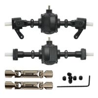 Upgrade Metal Gear Solid Front Axle + Rear Axle with 1 Set Axle Assembly Spare Parts for WPL 4WD RC Car RC Black