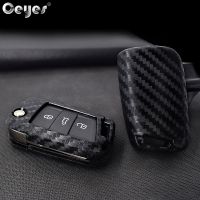 dvfggv Ceyes Car Styling Protection Remote Smart Key Covers Case For Skoda Octavia A7 For Seat Ateca Auto Carbon Fiber Shells Cover