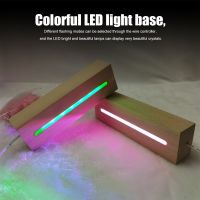 Rectangle Solid Wooden LED Base for Resin Letter Lamp 3D USB Acrylic Glass Resin Art Wood Light Display Base Led Stand Cups  Mugs Saucers