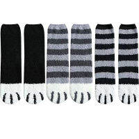 20216 Pairs Womens Socks Cats Paw Stripe 3d Socks Cute Warm Winter Thick Girls Cartoon Animal Fingers Sock TigerCat Foot Sox