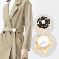 【YP】 Coat Buckle Female Fashion Trench Holder functional Silk Scarf Accessories