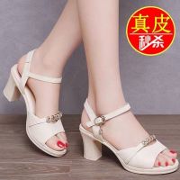 【Ready】? fly ler s womens 23 summer new -mat -heel le thick-heeled high-heeled womens shoes